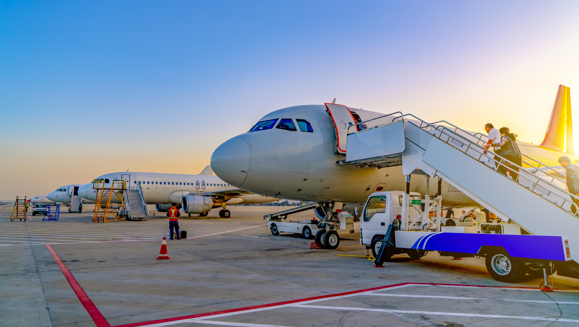 Airfield aircraft on the apron